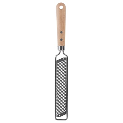 Zesteur VARDAGEN avec manche en bois et grille en acier inoxydable, trou de suspension.