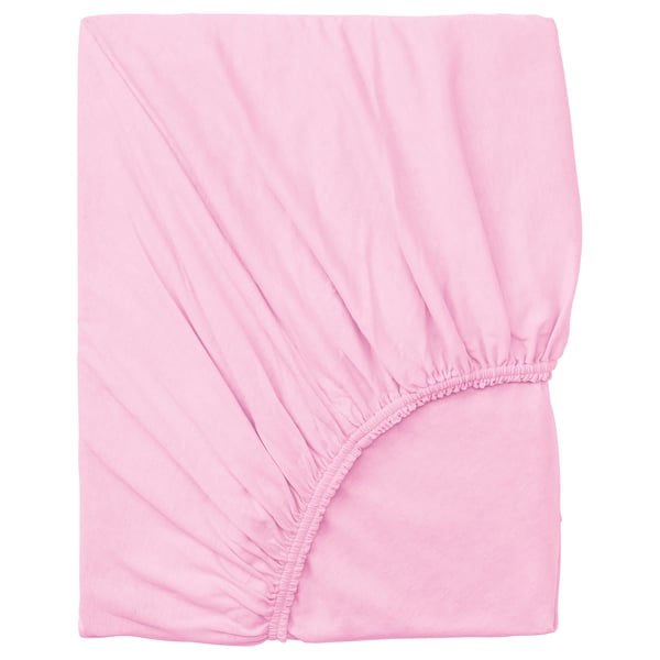 Draps de lit rose VÅRVIAL , 100 % coton, léger, doux, simple, design carré.