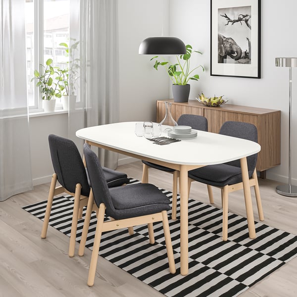 vedbo vedbo table et 4 chaises blanc bouleau pas cher ikea ikea