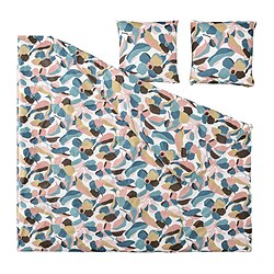 Ensemble de literie colorée en feuilles - confort et mélange respirant coton-lyocellule