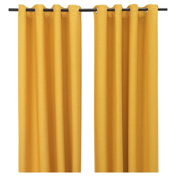 Vilborg Rideaux 2 Pieces Jaune Avec Oeillets Ikea Vilborg Rideaux 2 Pieces Jaune Avec Oeillets Ikea