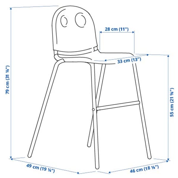 Illustration avec les mesures du produit : VILDGÅS.