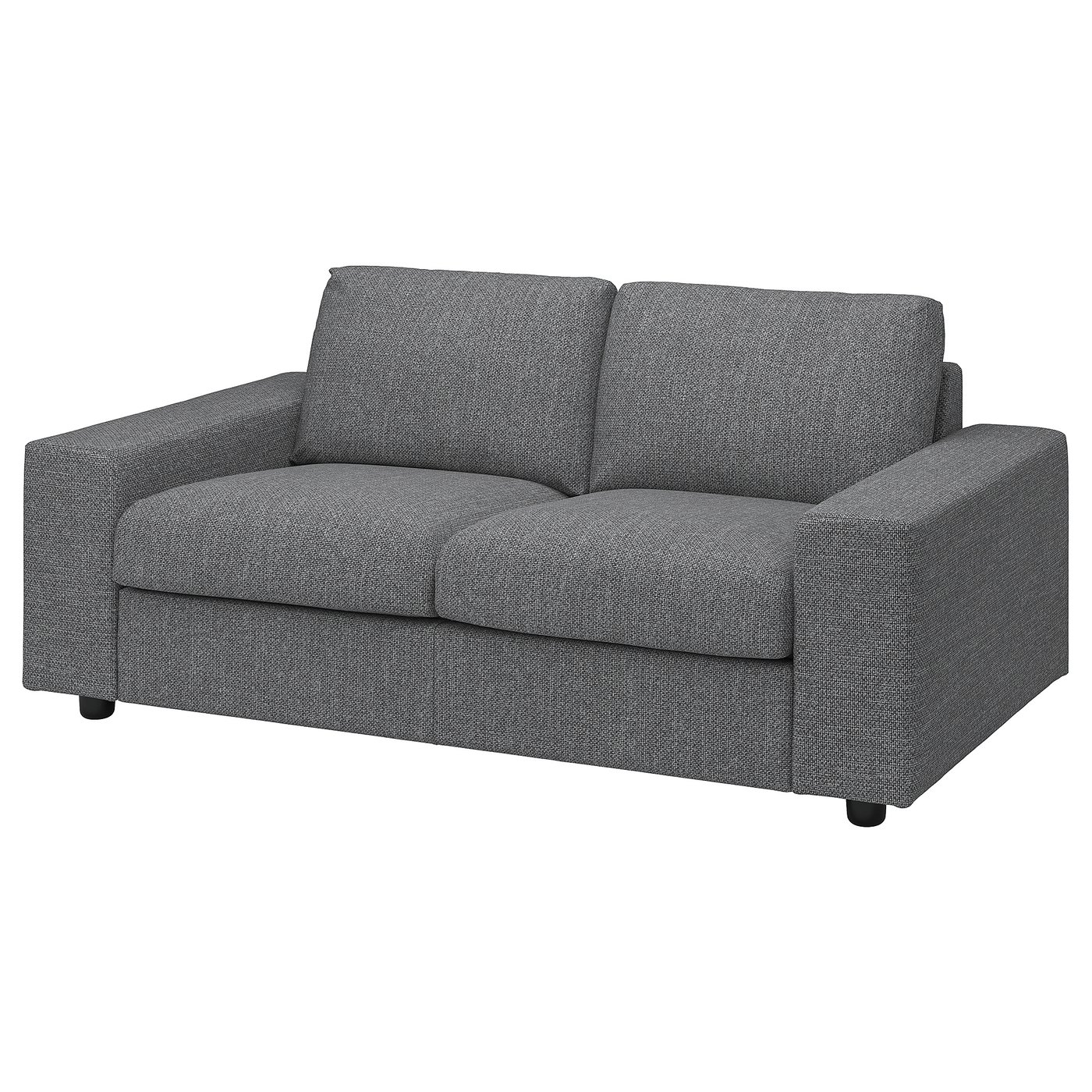VIMLE canapé d'angle, 4 places, av accoudoirs larges/Lejde gris/noir