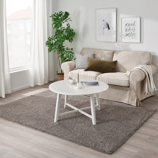 VINDEBÄK Tapis, poils hauts, beige clair, 160x230 cm - IKEA