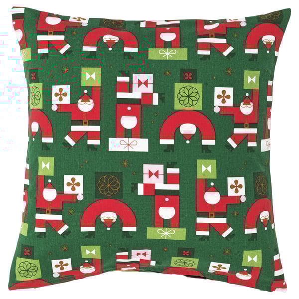 Coussin de Noël vert VINTERFINT, père Noël rouge blanc, coton doux.