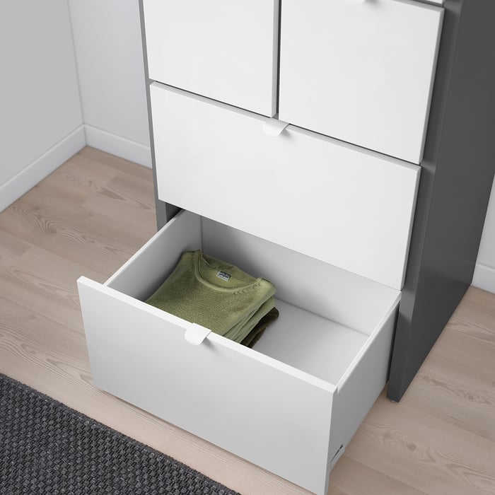 VISTHUS Commode 6 tiroirs, gris/blanc, 63x126 cm IKEA