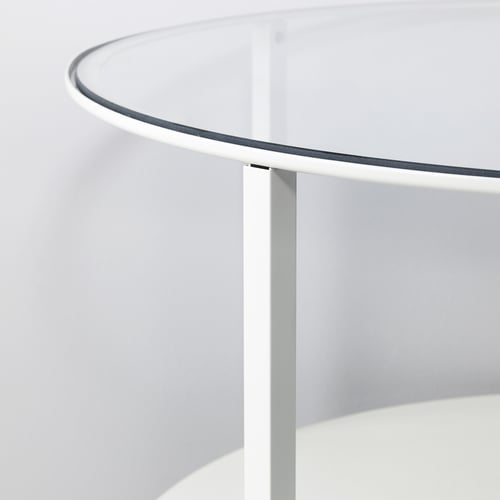VITTSJÖ table basse, blanc/verre, 75 cm IKEA