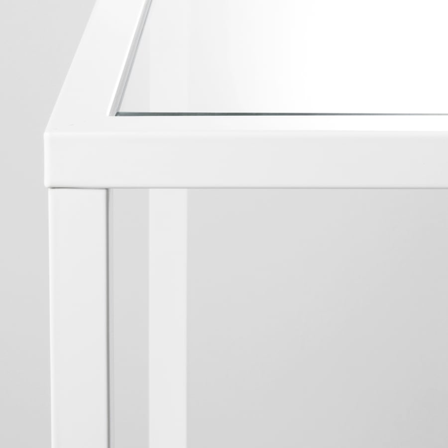 VITTSJÖ tables gigognes, lot de 2, blanc/verre, 90x50 cm IKEA