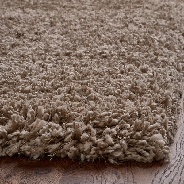 VOLLERSLEV Tapis, poils hauts, beige, 133x195 cm