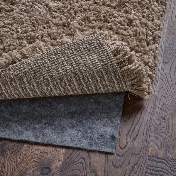 VOLLERSLEV Tapis, poils hauts, beige, 133x195 cm
