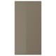 Porte brillante gris-brun VOXTORP, lisse, élégante, poignée intégrée.