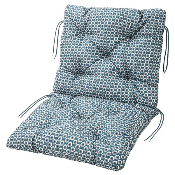 Ytteron Coussin Assise Dossier Exterieur Bleu 92x50 Cm Ikea