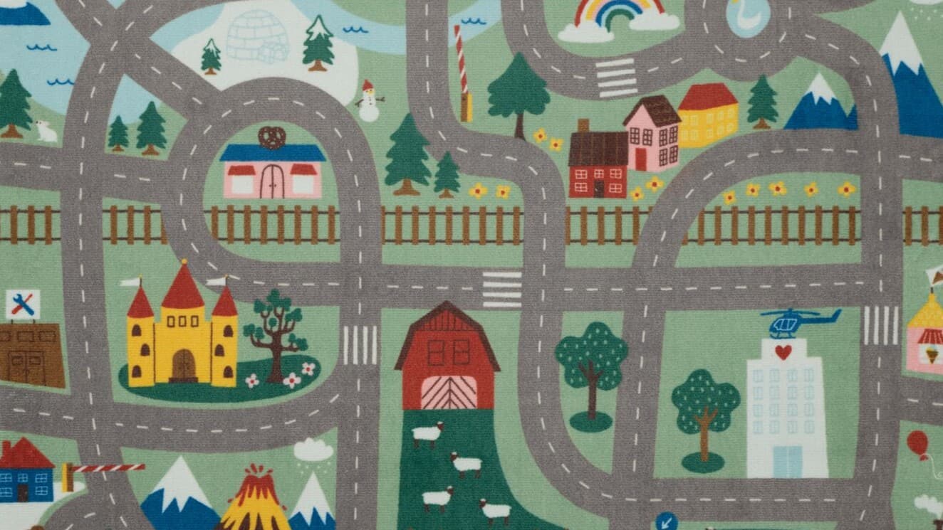 Tapis De Jeu IKEA STORABO + Véhicules LILLIBO - Vert, Lavable, Pour Enfants