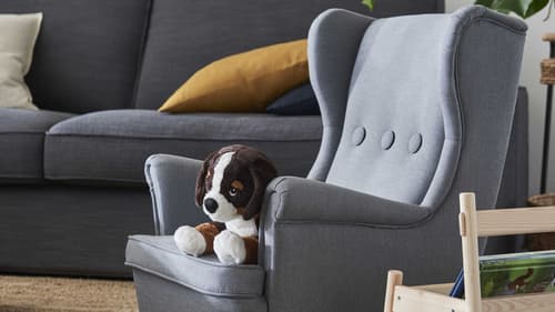 POÄNG Fauteuil enfant, plaqué bouleau/Gisslarp motif chat - IKEA