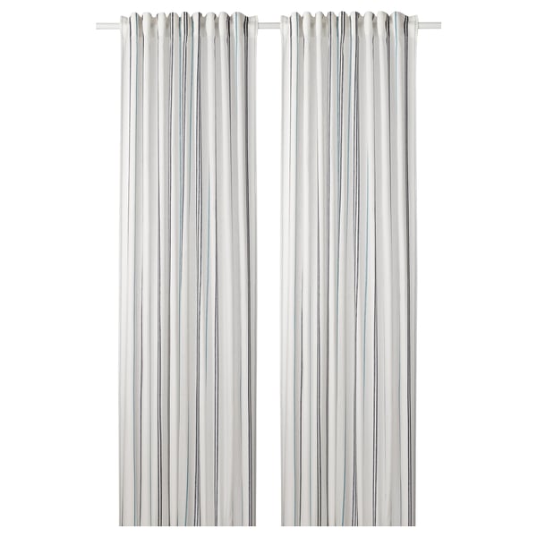 Adelspinnare Curtains 1 Pair White Striped Ikea