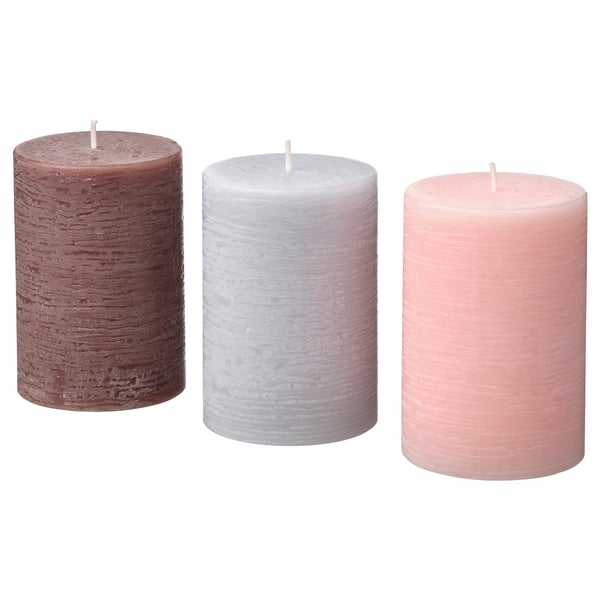 ÄDELSYREN Scented pillar candle, grapefruit & rose/mixed colours, 30 hr IKEA