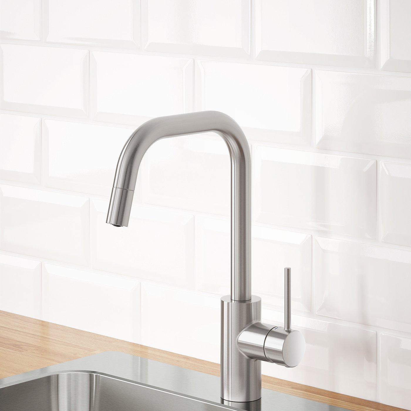 キッチンシャワー　ÄLMAREN エルマーレン ÄLMAREN kitchen mixer tap with pull-out spout, stainless steel