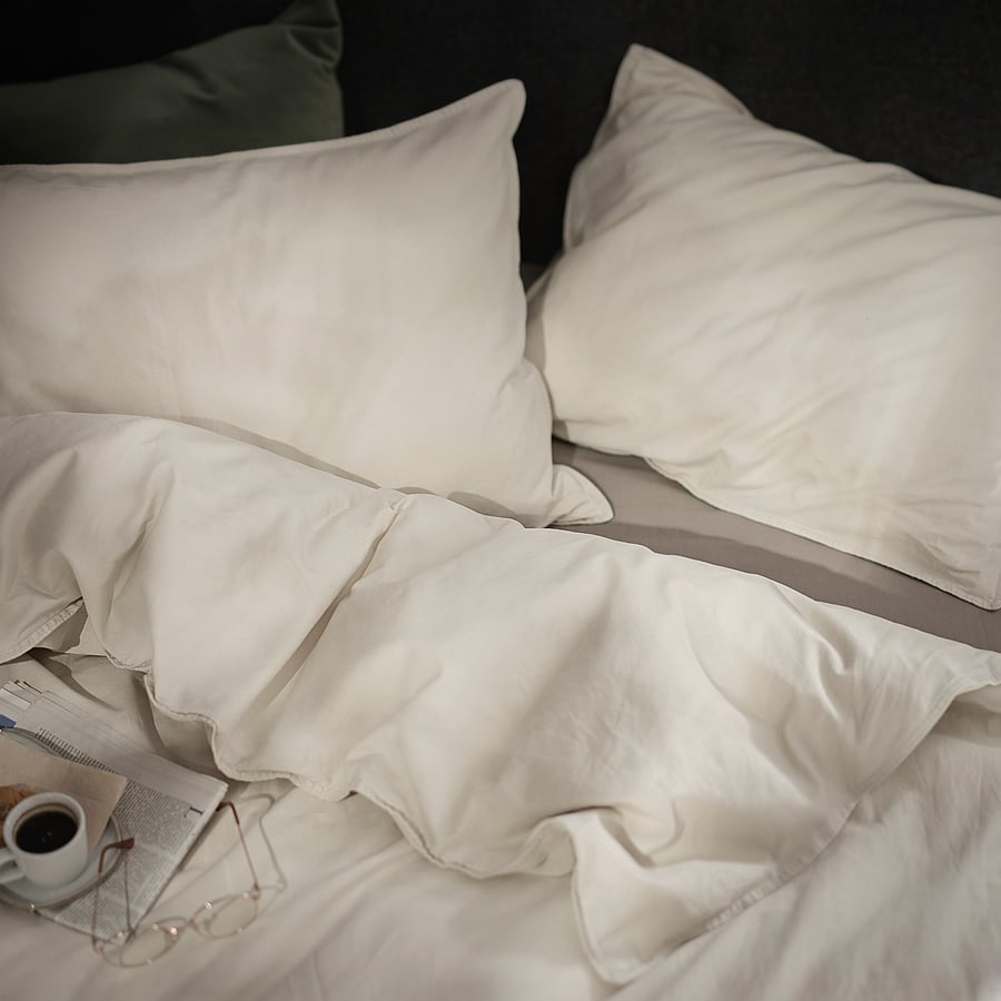 ÄNGSLILJA Light Grey Beige Duvet Cover and Pillowcase IKEA