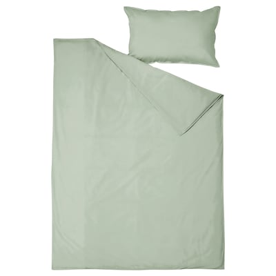 ÄNGSLILJA bedding set in green, 100% cotton, soft, simplistic design.