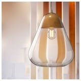 AKTERGAST Pendant lamp, glass/solid birch, 30 cm