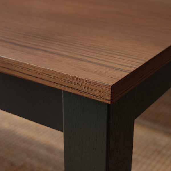 ÅLHULT / ÅLHULT Table and 2 benches, black/brown/black/brown, 120x80 cm