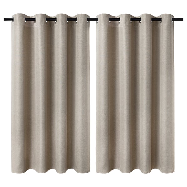 ANNAKAJSA Room darkening curtains, 1 pair, beige/with eyelets, 145x165 cm