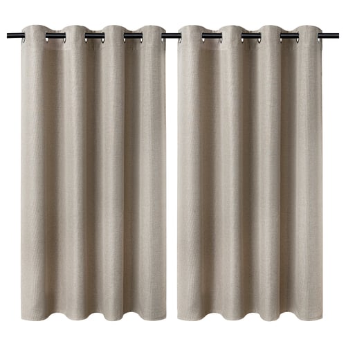 ANNAKAJSA Room darkening curtains, 1 pair, beige/with eyelets, 145x165 cm