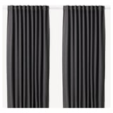 ANNAKAJSA Room darkening curtains, 1 pair, grey/with heading tape, 145x250 cm