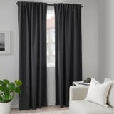 ANNAKAJSA Room darkening curtains, 1 pair, grey/with heading tape, 145x250 cm