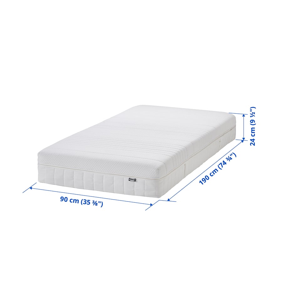 ÅNNELAND White, single memory foam mattress, medium firm IKEA