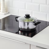 ANNONS Pot with lid, glass/stainless steel, 2.8 l