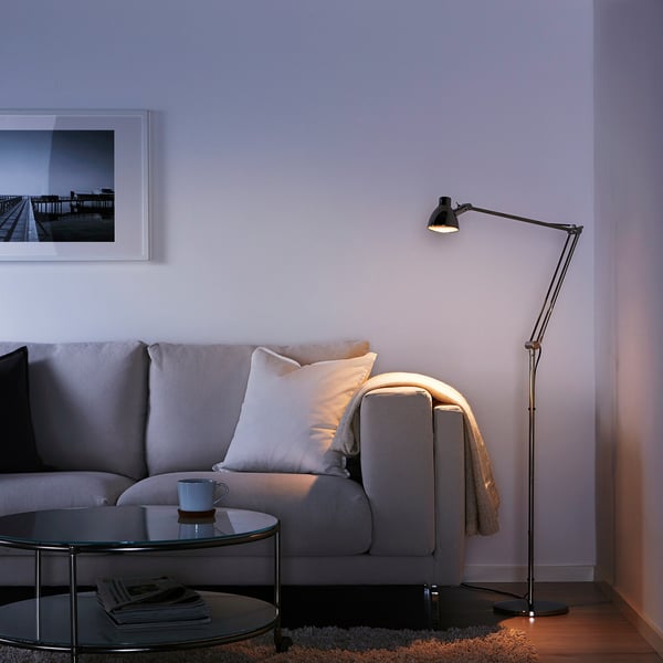 Antifoni Nickel Plated Floor Reading Lamp Ikea