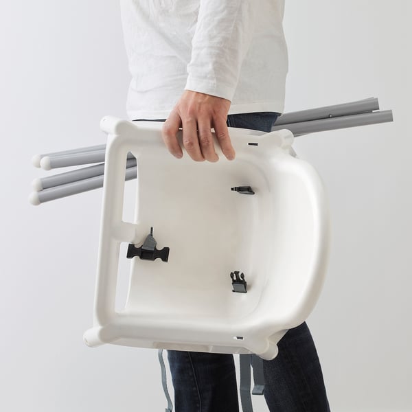 Antilop Silver Colour White Silver Colour Highchair With Tray Ikea