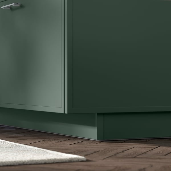 ASPUDDEN Plinth, dark grey-green, 220x8 cm