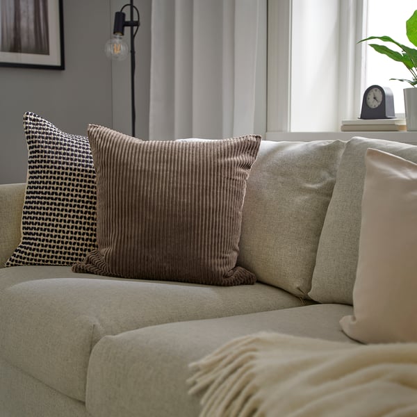 ÅSVEIG Cushion cover, grey-brown, 50x50 cm