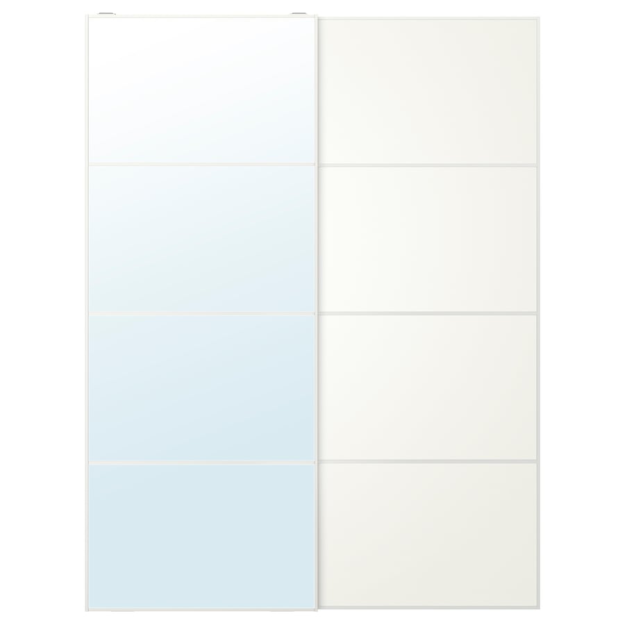 AULI / MEHAMN pair of sliding doors, mirror glass/double sided white