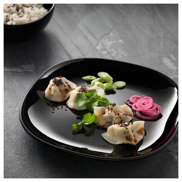 BACKIG plate, black, 25x25 cm IKEA