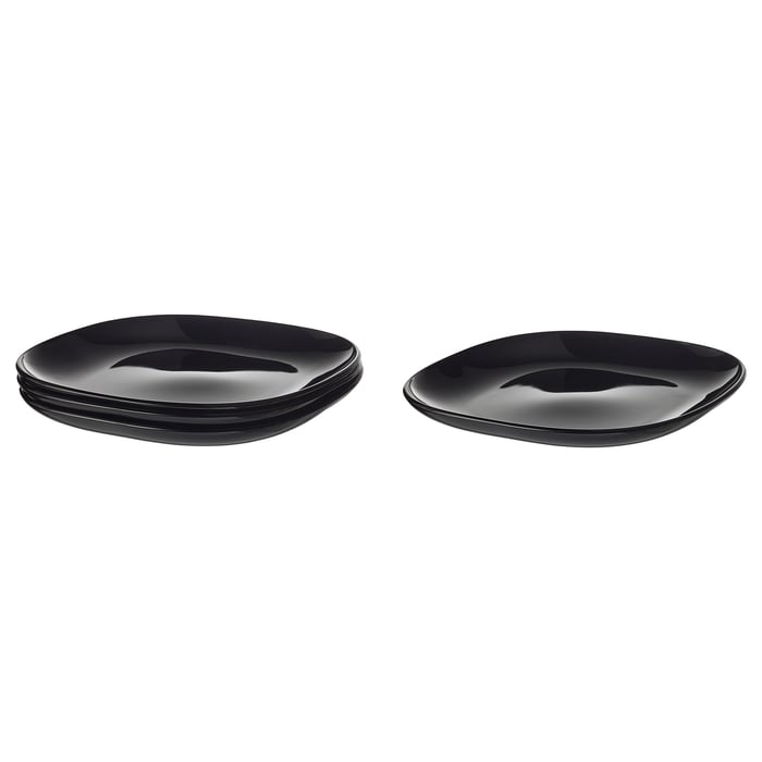 BACKIG plate, black, 25x25 cm IKEA