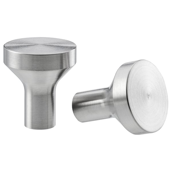BAGGANÄS Knob, stainless steel, 21 mm