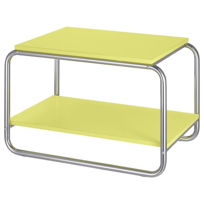 BAGGBODA Side table, light yellow, 71x50 cm