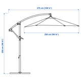 BAGGÖN Parasol, hanging, white, 250 cm