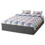 BALESTRAND Divan base with 2 drawers, Skiftebo grey, Standard Double