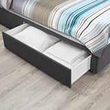 BALESTRAND Divan base with drawer, left/Skiftebo grey, Small Double