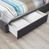 BALESTRAND Divan base with drawer, right/Skiftebo grey, Small Double
