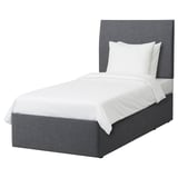 BALESTRAND Divan bed with 1 drawer, left/Skiftebo grey, Small Double