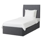 BALESTRAND Divan bed with 1 drawer, right/Skiftebo grey, Small Double