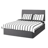 BALESTRAND Divan bed with 2 drawers, Skiftebo grey, Standard Double