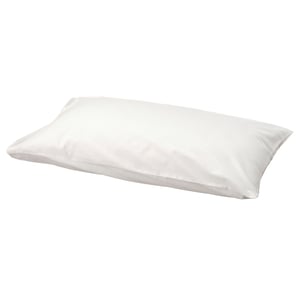 BALSAMPOPPEL: white organic cotton pillow, soft, breathable, gots certified. Rectangular shape with smooth, simple design.