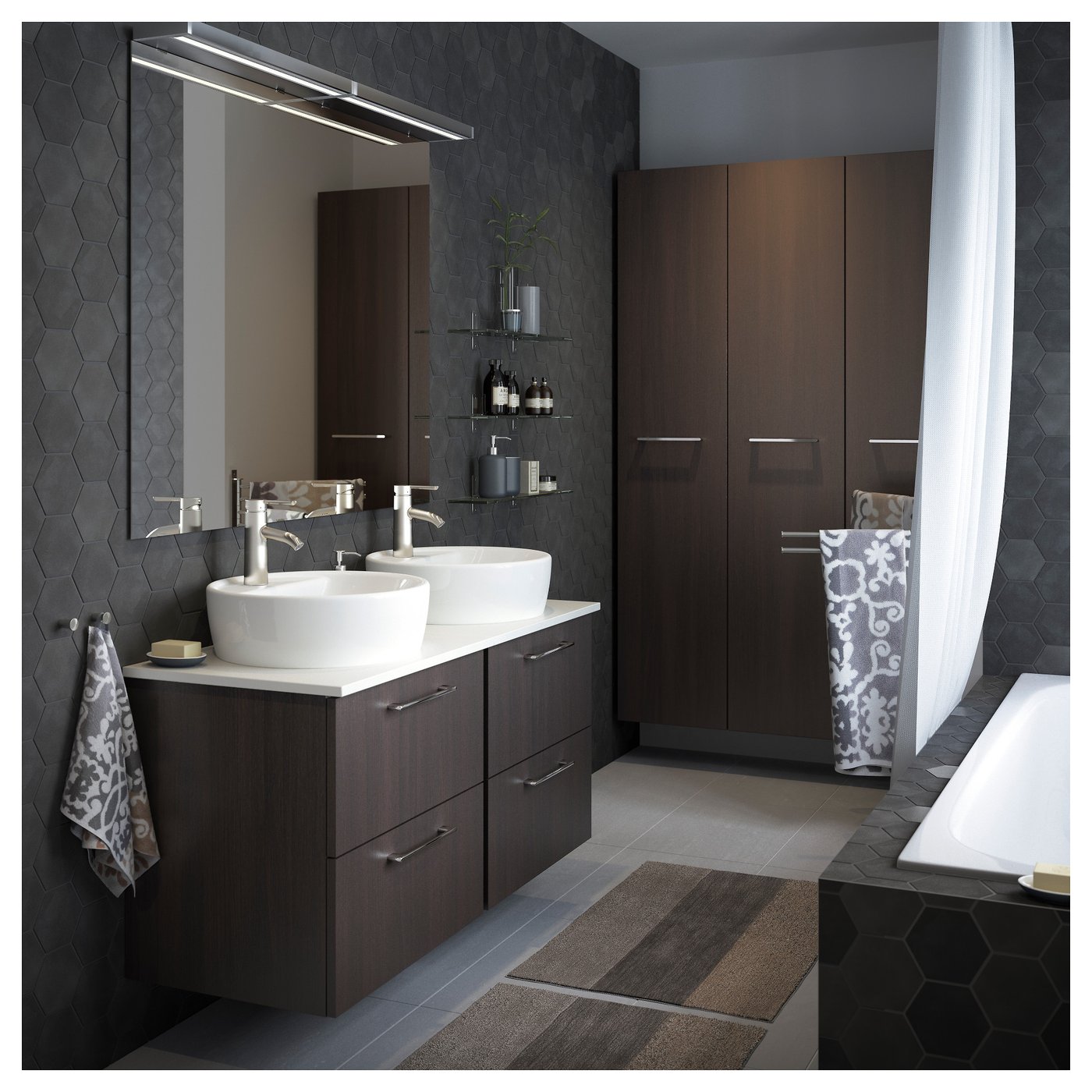 BARVALLA Bath mat Multicolour 60 x 90 cm IKEA