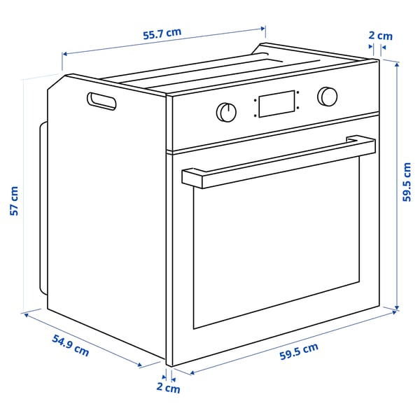 BEJUBLAD Forced air oven, IKEA 500/white glass